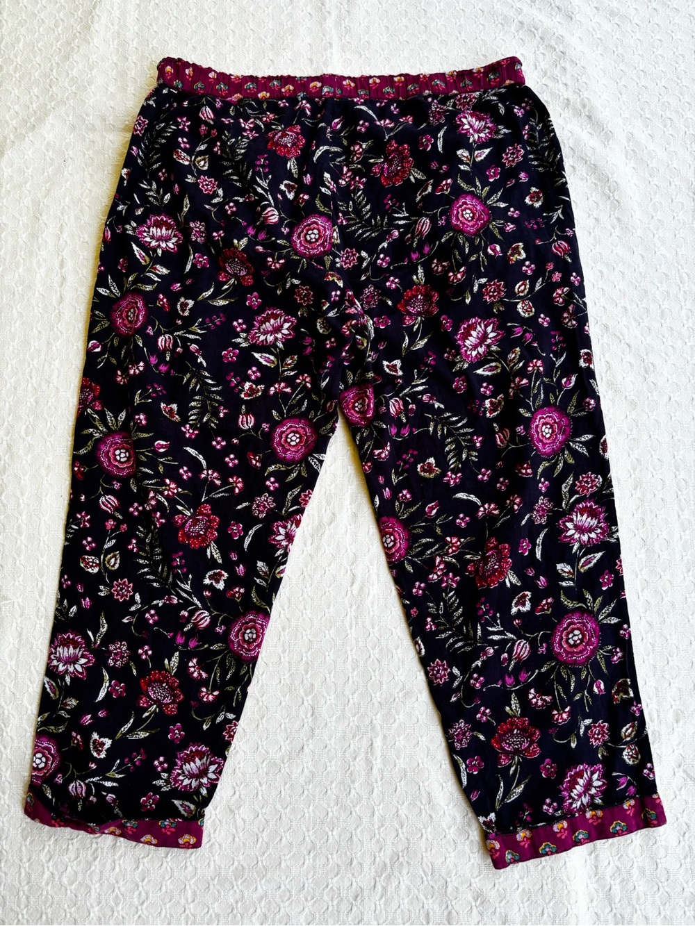 Sundance Navy and Pink Floral Pajama Bottoms - Picture 8 of 11